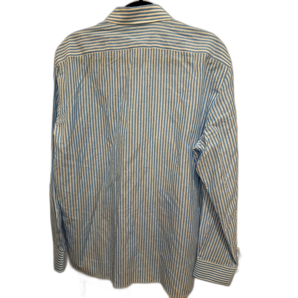 Men's Kiton Designer Button Up Formal Dress Shirt Light Blue Stripes 17.5 x 44 - Picture 8 of 8